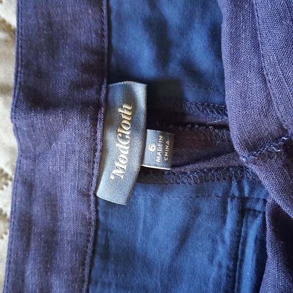 Modcloth Blue Wide Leg Cropped Pants - Size 6 - Picture 7 of 8